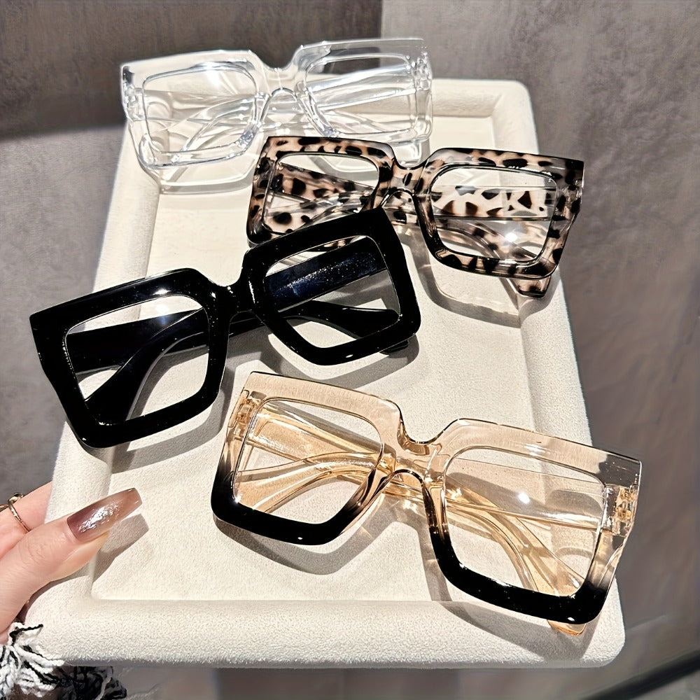 Sunglasses for Women - Fashion Glasses for 4 Pack Square Frame Tortoiseshell Clear Rose Gold - product detail view 4