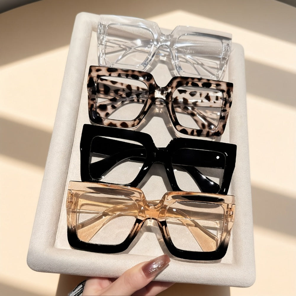 Sunglasses for Women - Fashion Glasses for 4 Pack Square Frame Tortoiseshell Clear Rose Gold - product detail view 6