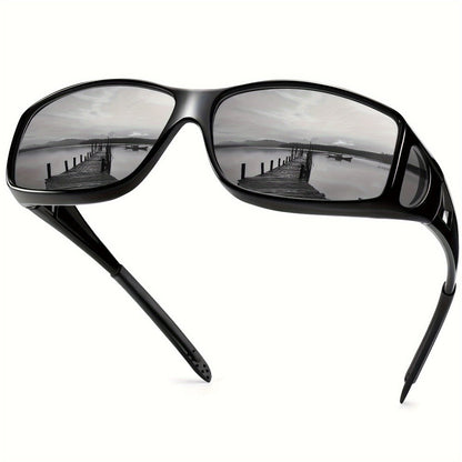 Sunglasses for Men - Fit Over Rectangular Fashion Eyewear Unisex Over Prescription Glasses - product detail view 3