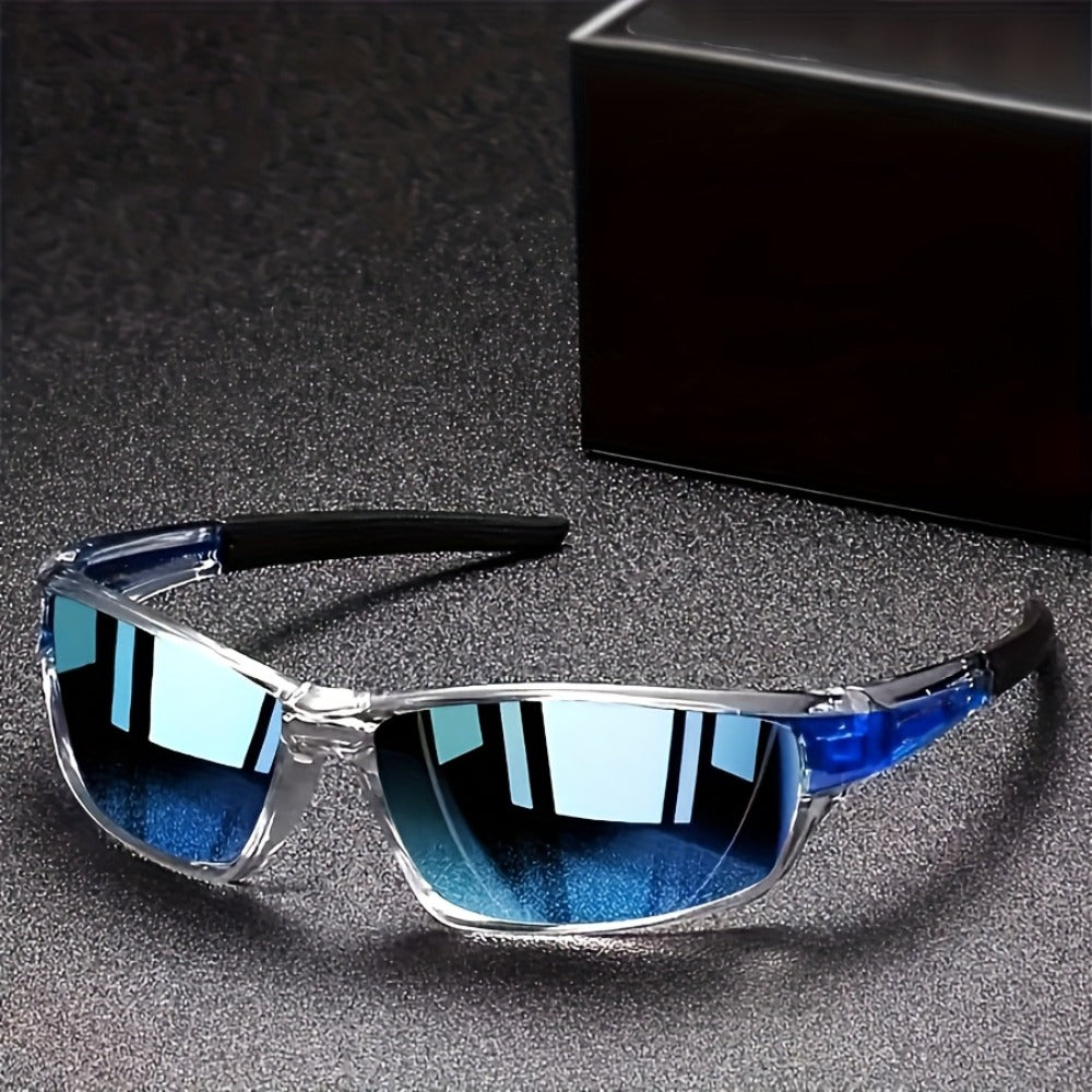 Sunglasses for Men - Full Frame Glasses Lightweight PC Lens - Futuristic Modern Eyewear with - product detail view 4