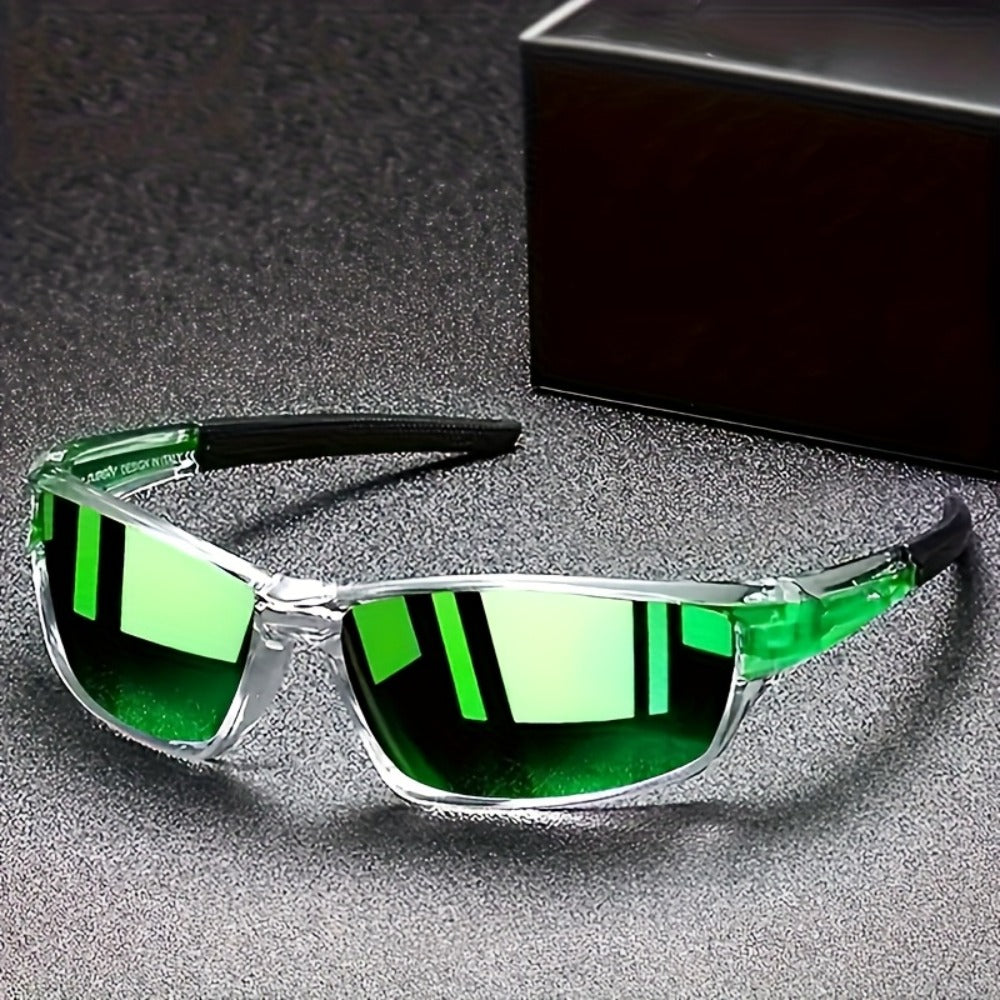 Sunglasses for Men - Full Frame Glasses Lightweight PC Lens - Futuristic Modern Eyewear with - product detail view 6