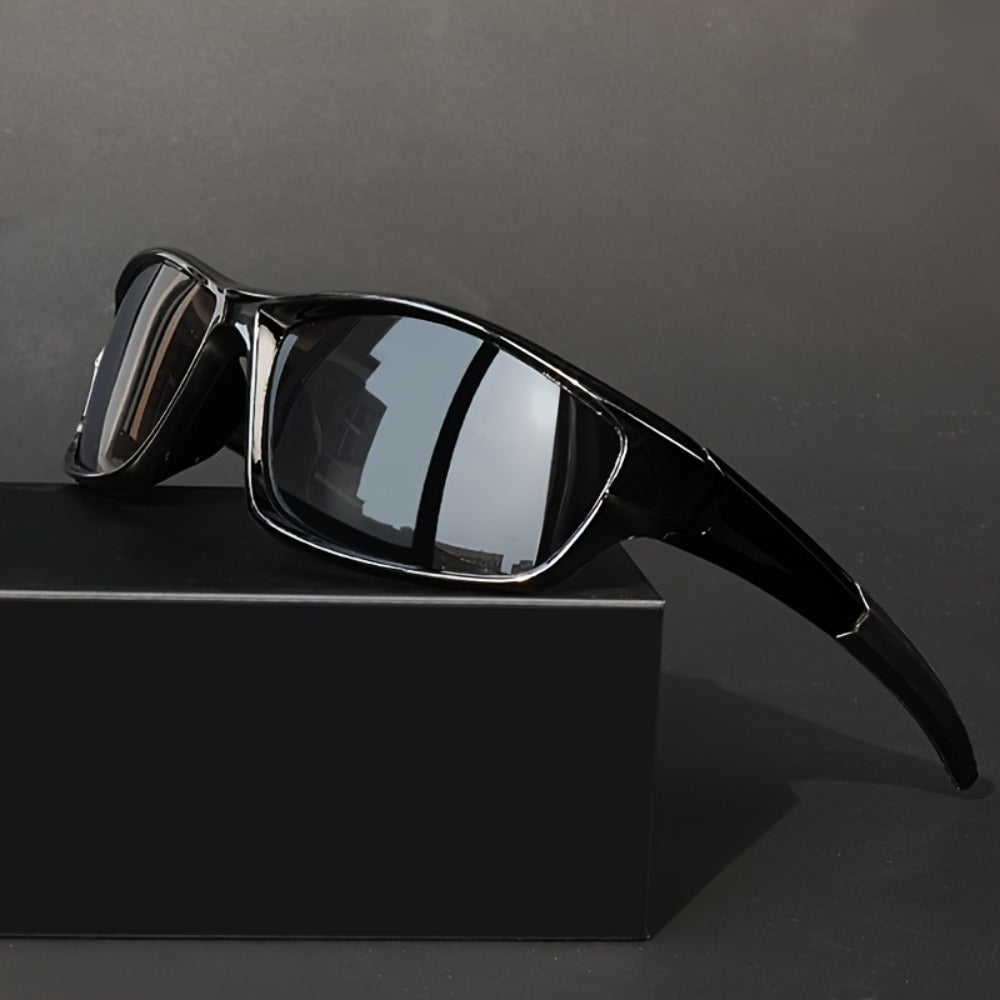 Sunglasses for Men - Full Frame Glasses Lightweight PC Lens - Futuristic Modern Eyewear with - product detail view 8