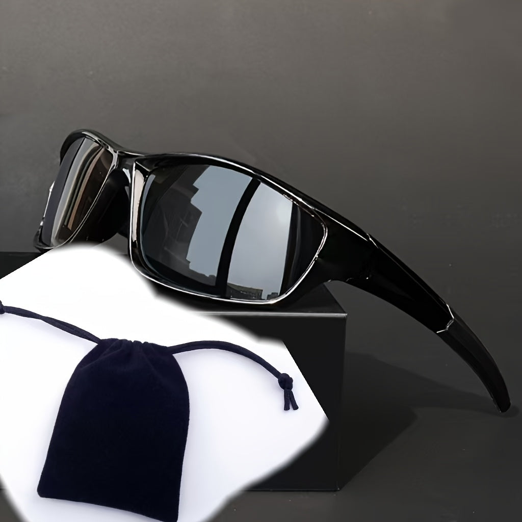Sunglasses for Men - Full Frame Glasses Lightweight PC Lens - Futuristic Modern Eyewear with - product detail view 15