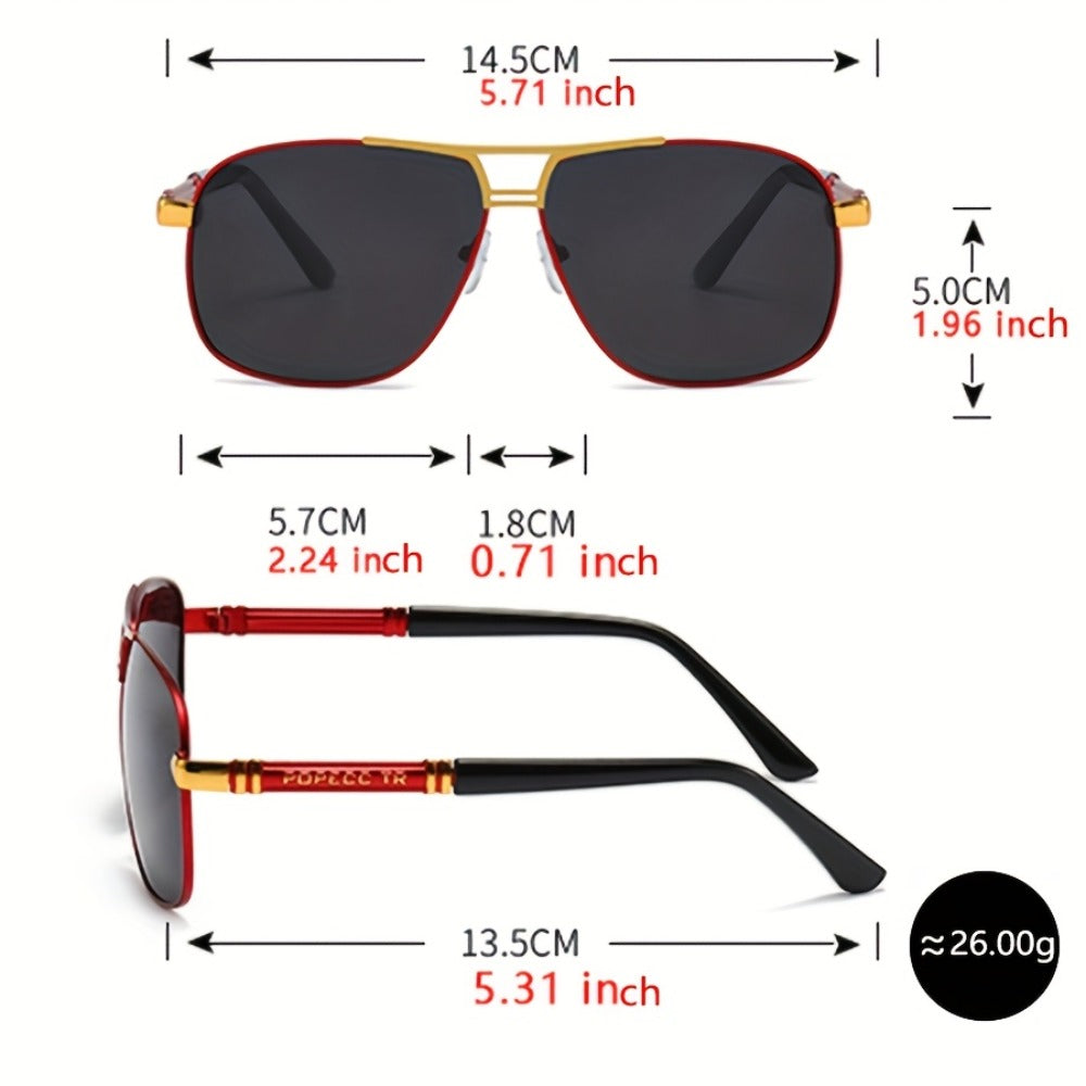Sunglasses for Men - Full Rim Women Oversized 139mm+ Frame TAC Gradient Lens UV Protection - product detail view 2