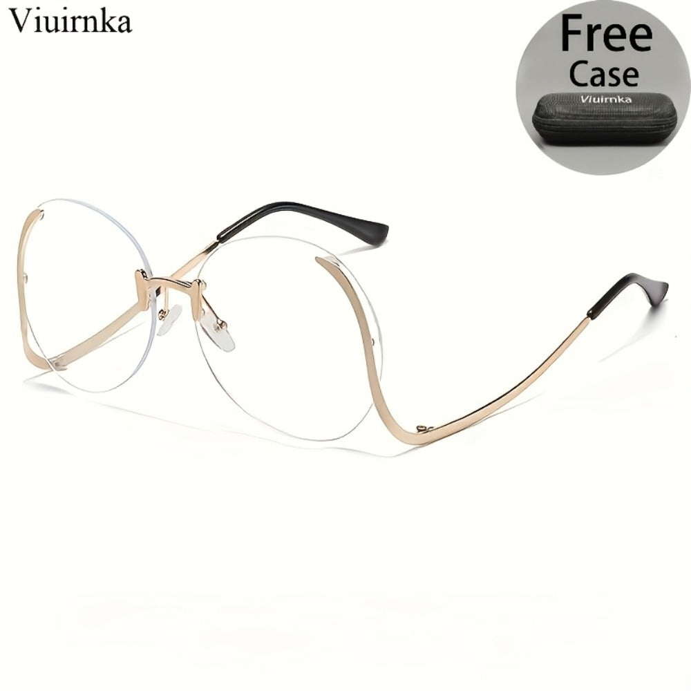 Sunglasses for Women - Gradient for Gold Metal Frame, Ocean Color Gradient Lenses UV Protection - product detail view 3