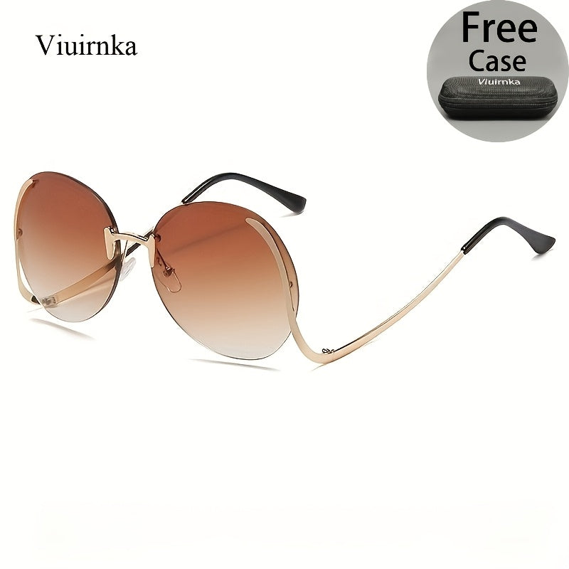 Sunglasses for Women - Gradient for Gold Metal Frame, Ocean Color Gradient Lenses UV Protection - product detail view 15