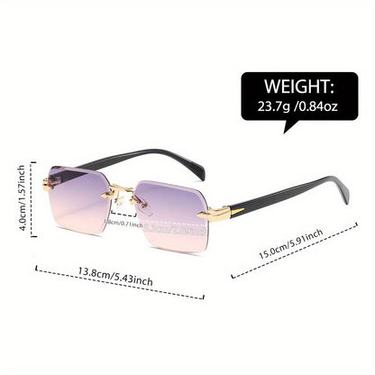Sunglasses for Men - Gradient Women Metal Frame HD Lens Light Luxury Fashion Eyewear, Exquisite - product detail view 2