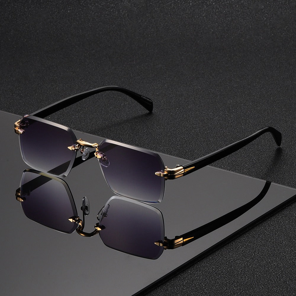 Sunglasses for Men - Gradient Women Metal Frame HD Lens Light Luxury Fashion Eyewear, Exquisite - product detail view 7