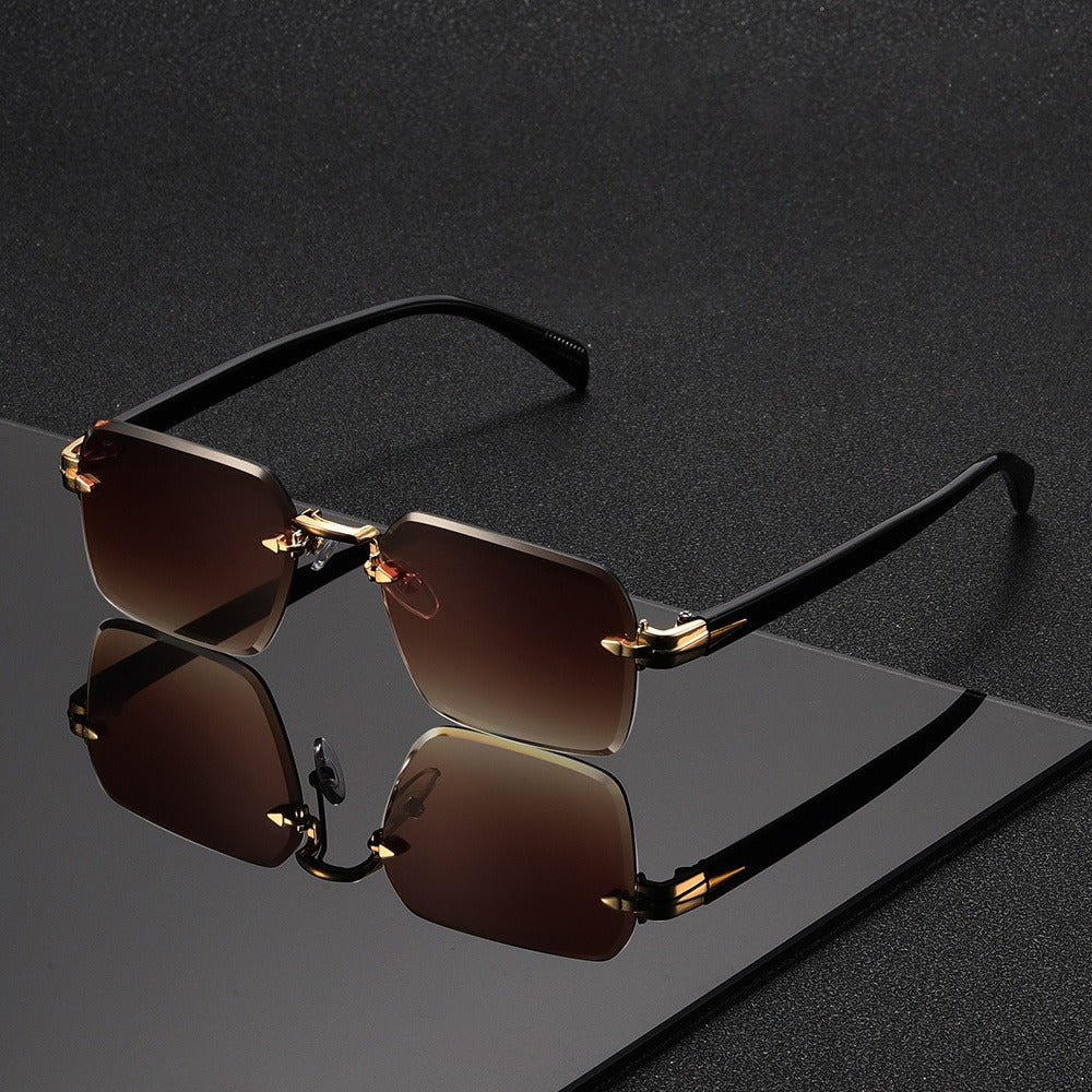 Sunglasses for Men - Gradient Women Metal Frame HD Lens Light Luxury Fashion Eyewear, Exquisite - product detail view 9