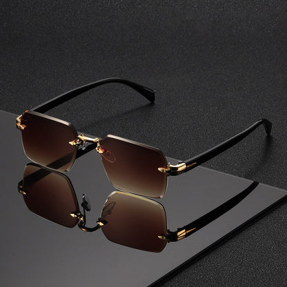 Sunglasses for Men - Gradient Women Metal Frame HD Lens Light Luxury Fashion Eyewear, Exquisite - product detail view 9