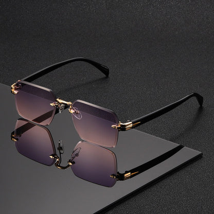 Sunglasses for Men - Gradient Women Metal Frame HD Lens Light Luxury Fashion Eyewear, Exquisite - product detail view 10