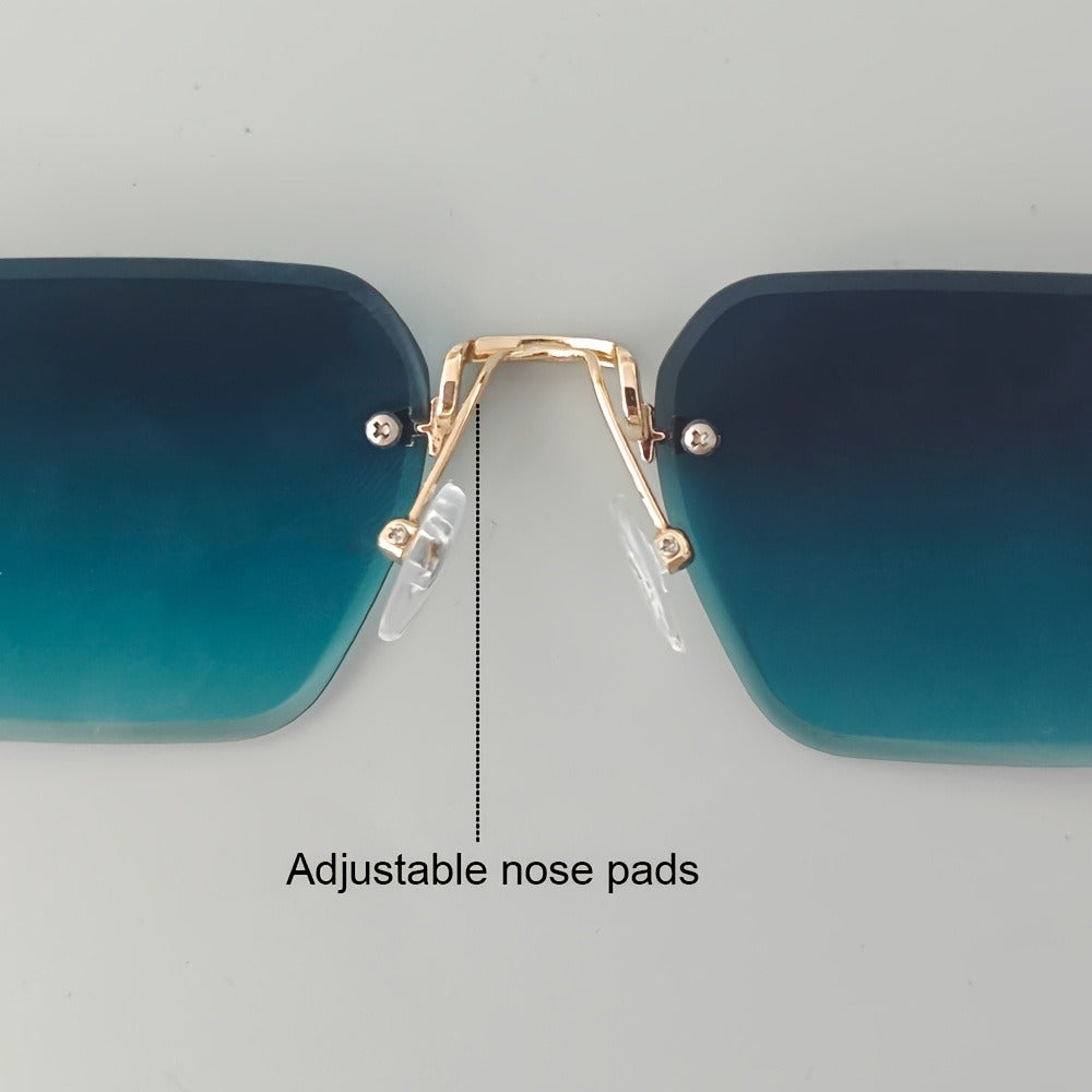 Sunglasses for Men - Gradient Women Metal Frame HD Lens Light Luxury Fashion Eyewear, Exquisite - product detail view 11