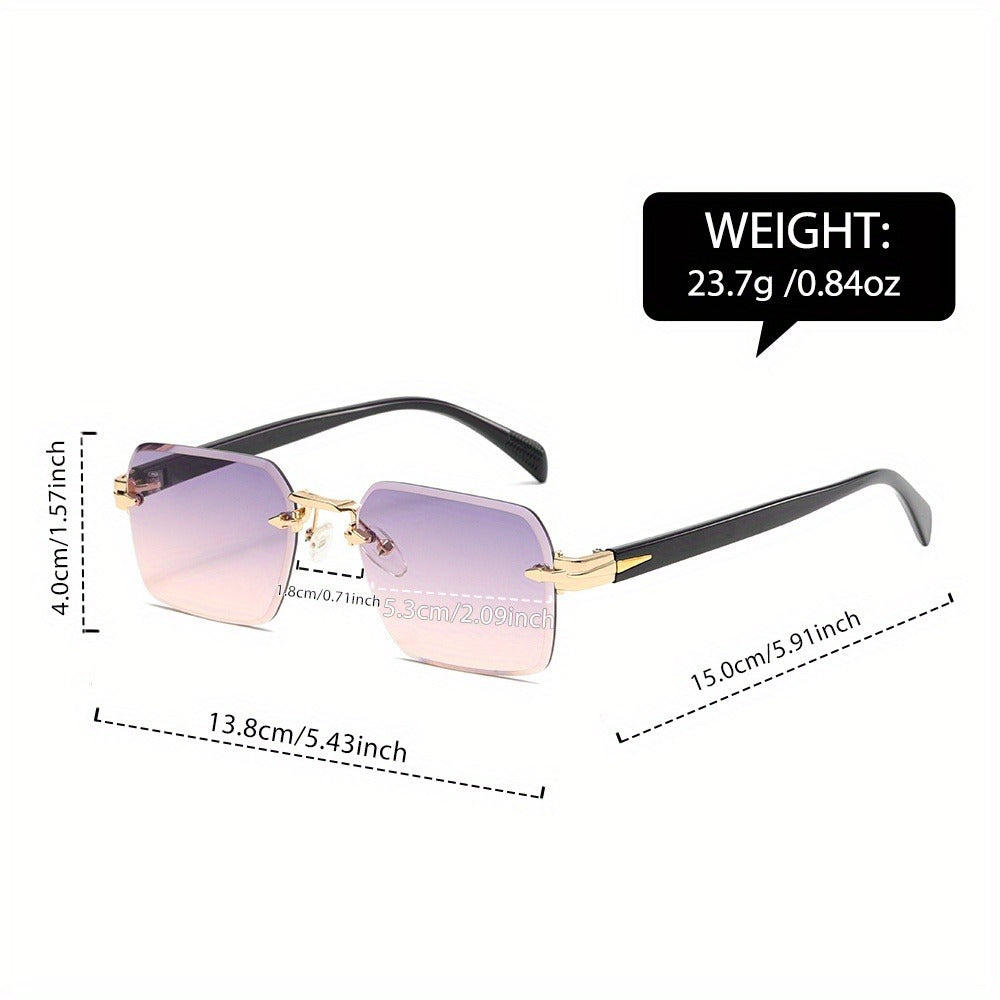 Sunglasses for Men - Gradient Women Metal Frame HD Lens Light Luxury Fashion Eyewear, Exquisite - product detail view 12