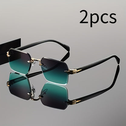 Sunglasses for Men - Gradient Women Metal Frame HD Lens Light Luxury Fashion Eyewear, Exquisite - product detail view 15