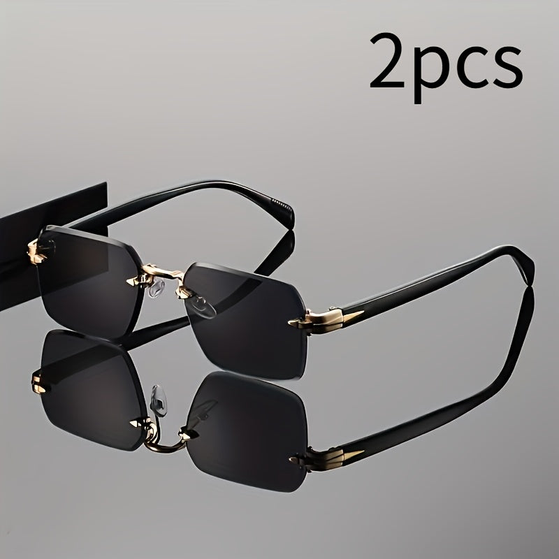 Sunglasses for Men - Gradient Women Metal Frame HD Lens Light Luxury Fashion Eyewear, Exquisite - product detail view 16