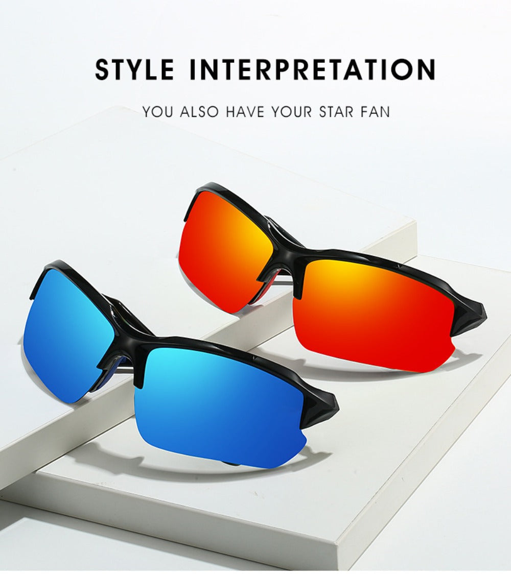 Sunglasses for Men - Half Frame Sports for 3 Pack - Lightweight UV Protection Outdoor Goggles - product detail view 12