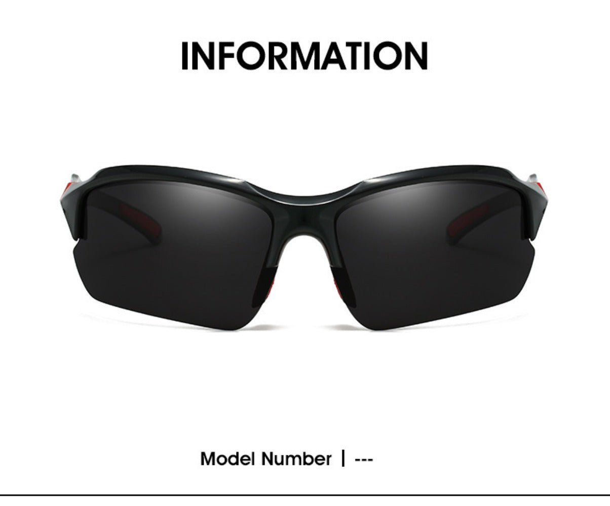 Sunglasses for Men - Half Frame Sports for 3 Pack - Lightweight UV Protection Outdoor Goggles - product detail view 13