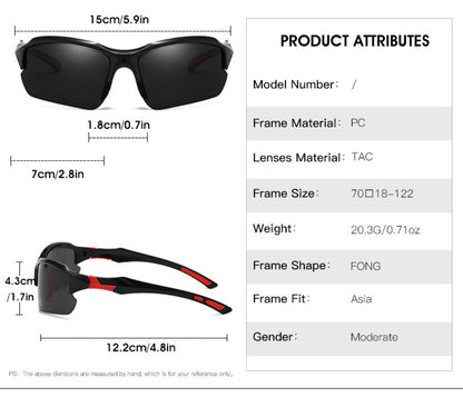 Sunglasses for Men - Half Frame Sports for 3 Pack - Lightweight UV Protection Outdoor Goggles - product detail view 14