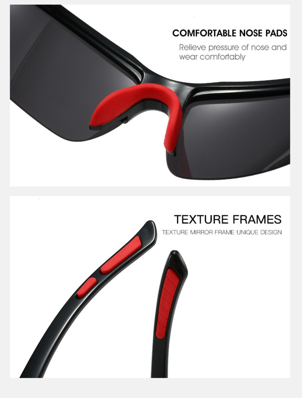 Sunglasses for Men - Half Frame Sports for 3 Pack - Lightweight UV Protection Outdoor Goggles - product detail view 19