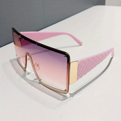 Sunglasses for Women - Large Frame Glasses Wide Brim Rhinestone Edge Accent Fashion Eyewear - product detail view 10
