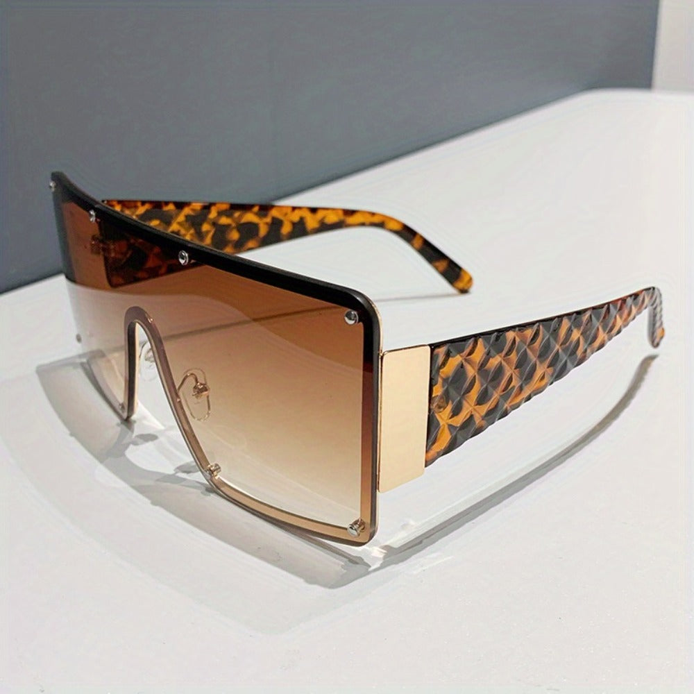 Sunglasses for Women - Large Frame Glasses Wide Brim Rhinestone Edge Accent Fashion Eyewear - product detail view 12