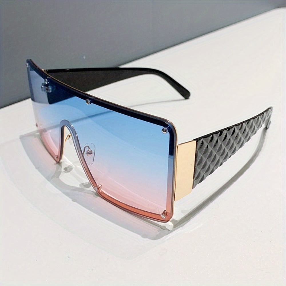 Sunglasses for Women - Large Frame Glasses Wide Brim Rhinestone Edge Accent Fashion Eyewear - product detail view 13