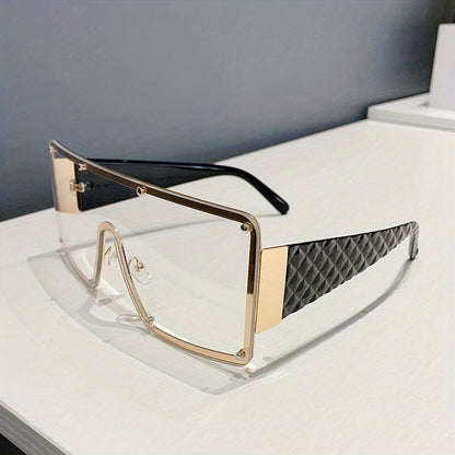 Sunglasses for Women - Large Frame Glasses Wide Brim Rhinestone Edge Accent Fashion Eyewear - product detail view 21