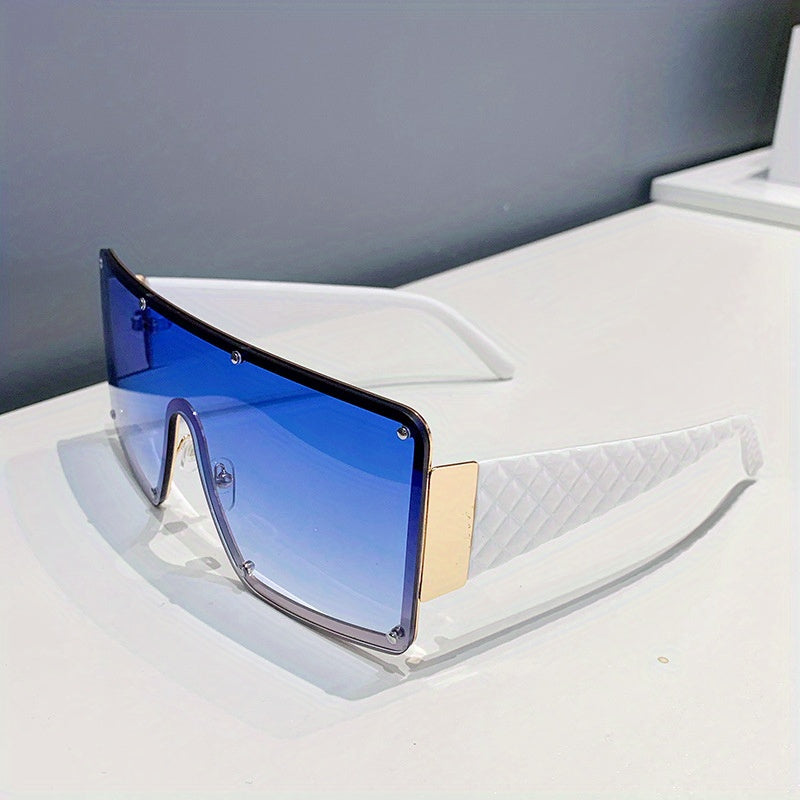 Sunglasses for Women - Large Frame Glasses Wide Brim Rhinestone Edge Accent Fashion Eyewear - product detail view 25