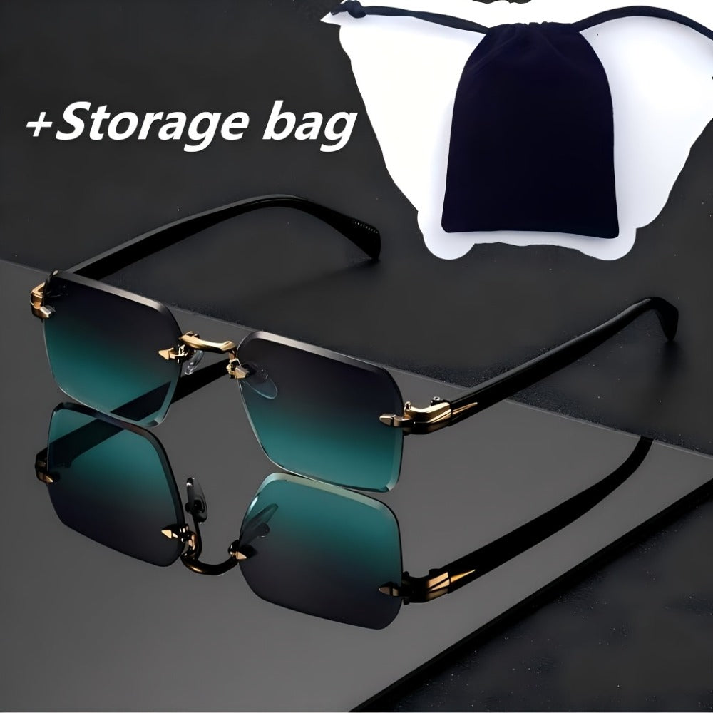 Sunglasses for Men - Metal Gradient for Women HD Cut-Edge Lenses, Light Luxury Street Style - product detail view 3