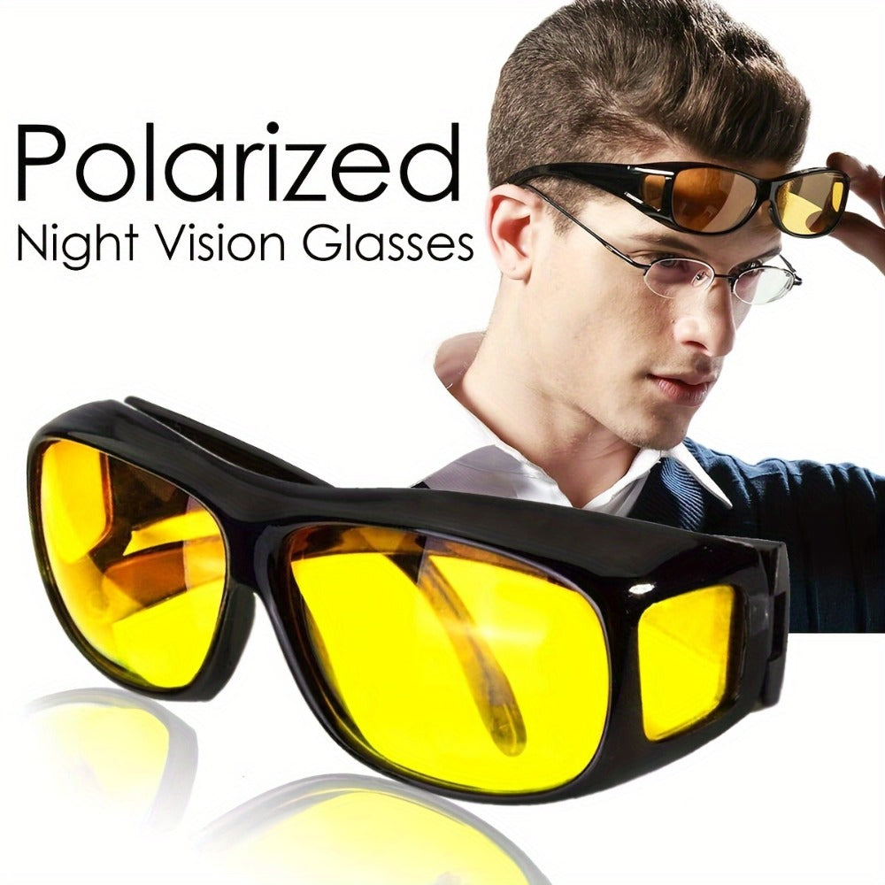 Sunglasses for Men - Night Vision Driving Glasses 2 Pcs - Anti Glare Yellow Lens HD Goggles for - main product view