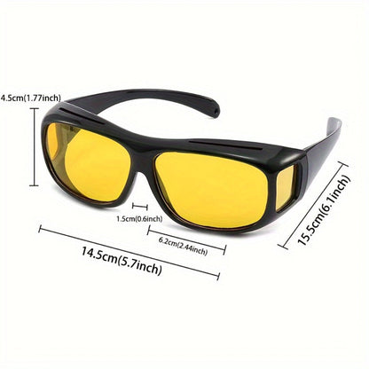 Sunglasses for Men - Night Vision Driving Glasses 2 Pcs - Anti Glare Yellow Lens HD Goggles for - product detail view 4