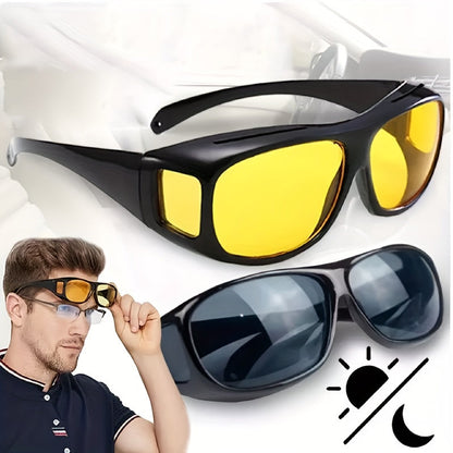 Sunglasses for Men - Night Vision Driving Glasses 2 Pcs - Anti Glare Yellow Lens HD Goggles for - product detail view 8