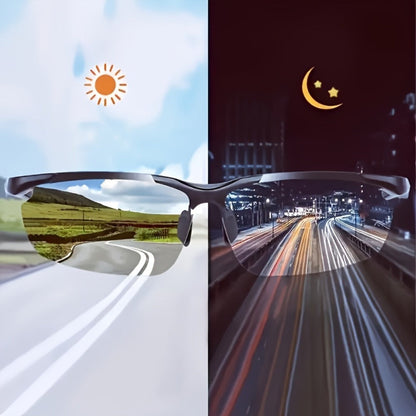 Sunglasses for Men - Night Vision Glasses 2 Pack Anti-Glare Driving Half Frame TAC Lens for - product detail view 5