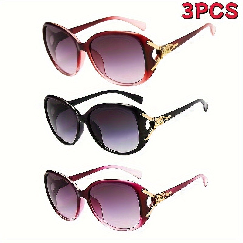 Sunglasses - Oversized Women 3 Pairs Set Blackout Anti-Glare Fashion UV Protection - product detail view 6