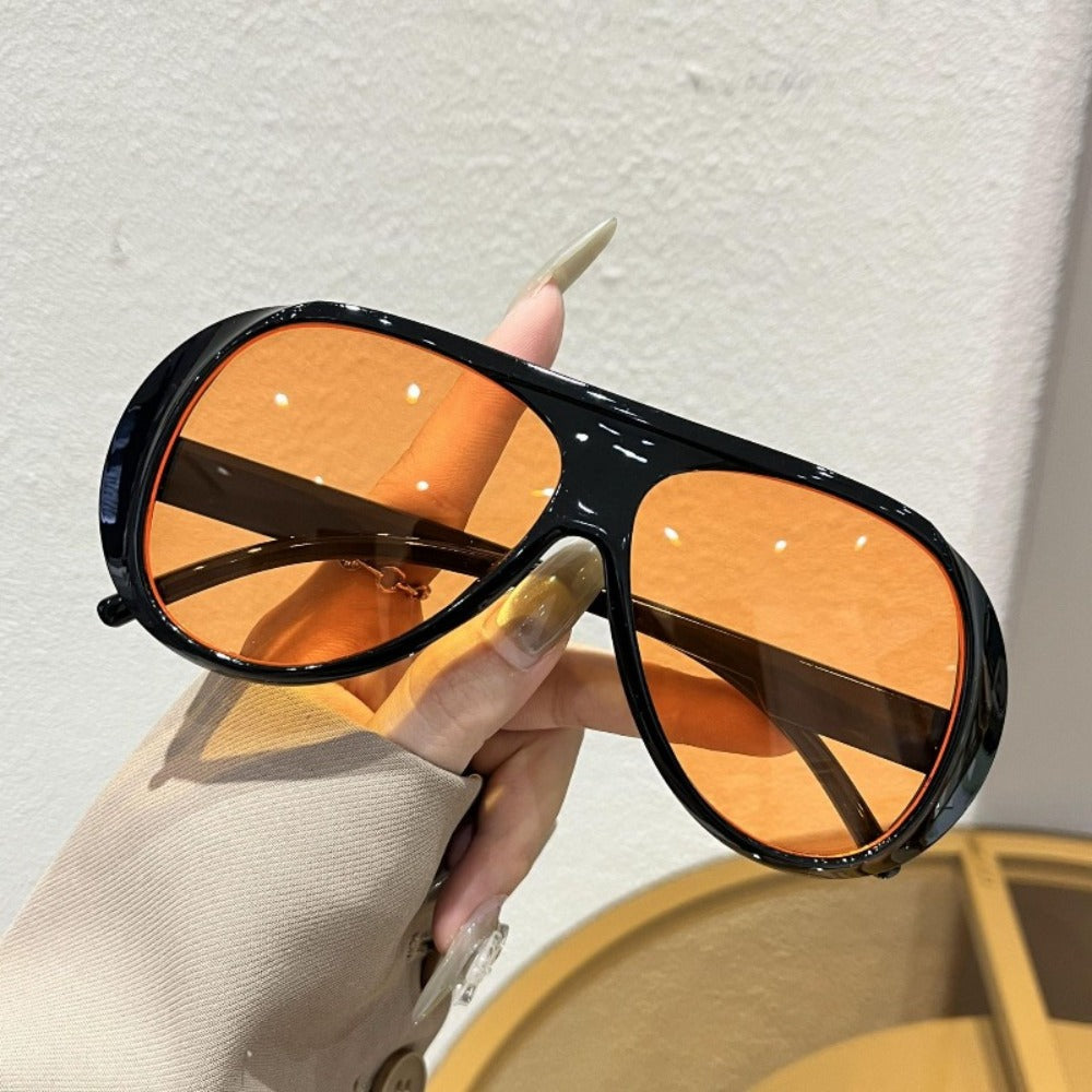 Sunglasses for Men - Oversized for Big Faces Women Retro Large Frame Vintage UV400 Fashion - product detail view 2