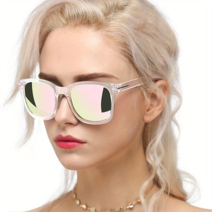Sunglasses for Women - Oversized for Polarized Square Mirrored Frame UV400, Trendy Fashion Shades - product detail view 10