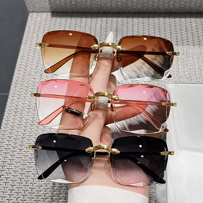 Sunglasses for Men - Photochromic Glasses 3 Pack Frameless Square Auto-Tinting Lenses Scratch - main product view