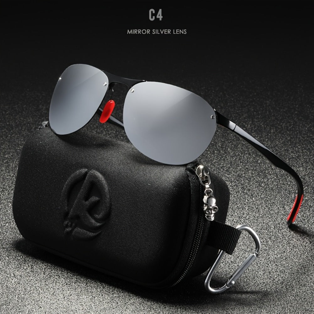Sunglasses for Men - Photochromic Polarized Frameless Oval - TR90 Lightweight Auto-Darkening - product detail view 7