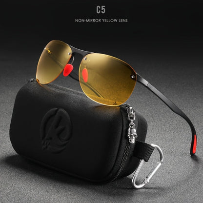 Sunglasses for Men - Photochromic Polarized Frameless Oval - TR90 Lightweight Auto-Darkening - product detail view 8