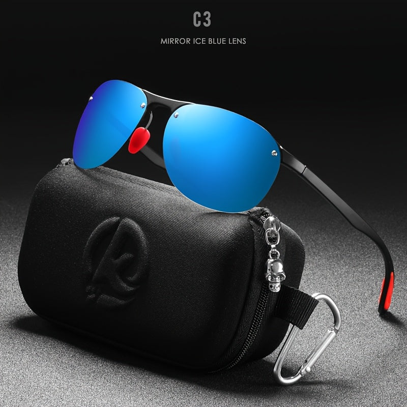 Sunglasses for Men - Photochromic Polarized Frameless Oval - TR90 Lightweight Auto-Darkening - product detail view 13