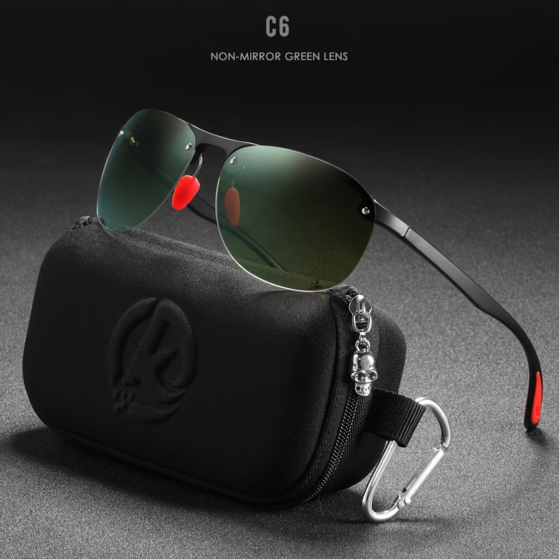 Sunglasses for Men - Photochromic Polarized Frameless Oval - TR90 Lightweight Auto-Darkening - product detail view 16