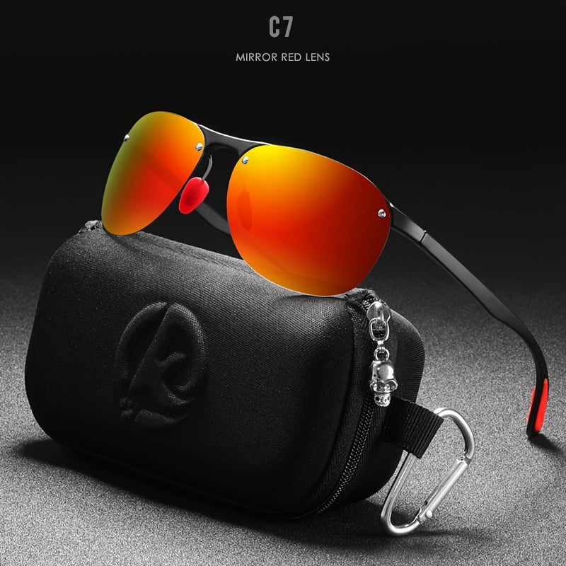 Sunglasses for Men - Photochromic Polarized Frameless Oval - TR90 Lightweight Auto-Darkening - product detail view 17