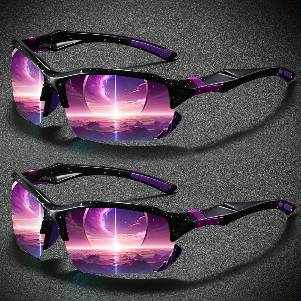 Sunglasses for Women - Polarized for 2 Pack Semi-Rimless UV400 Anti-Glare Mirror Lens TAC Coating - product detail view 3