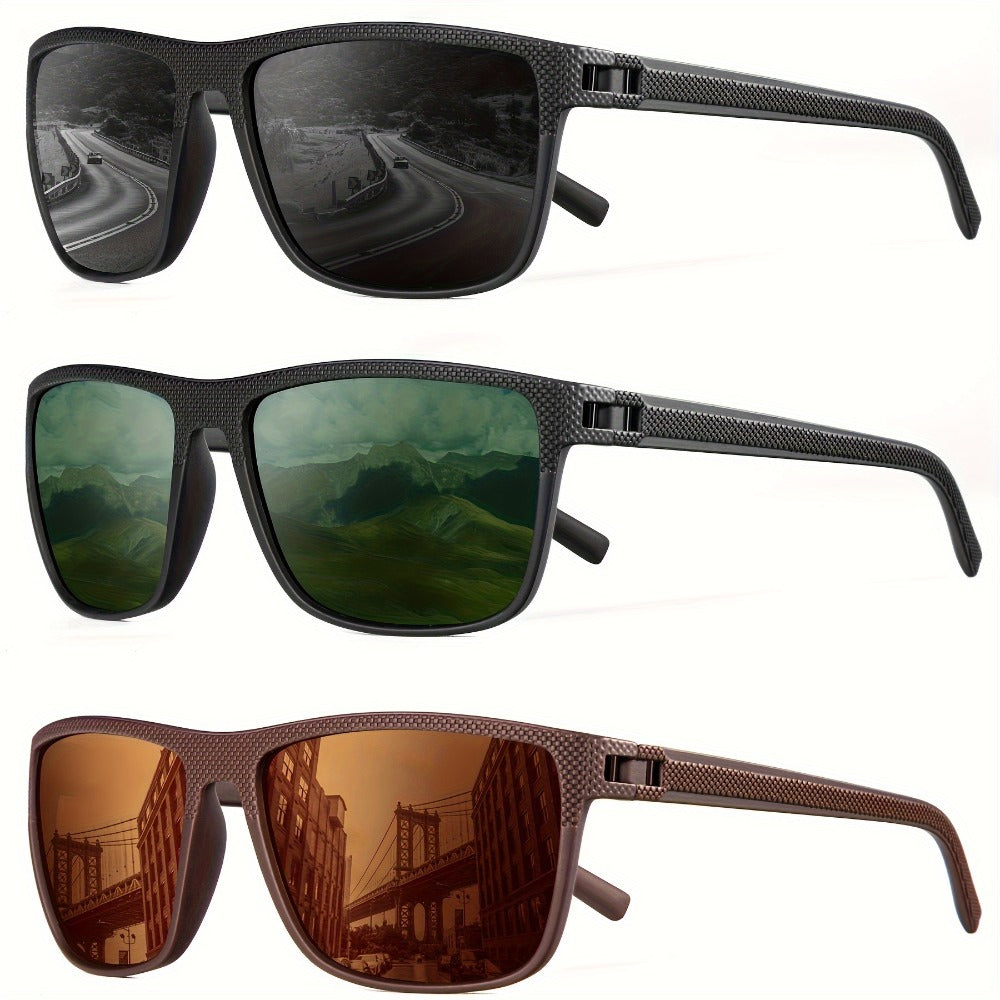 Sunglasses for Men - Polarized 3 Pack for Women Classic Square Sport Lightweight UV400 - product detail view 2