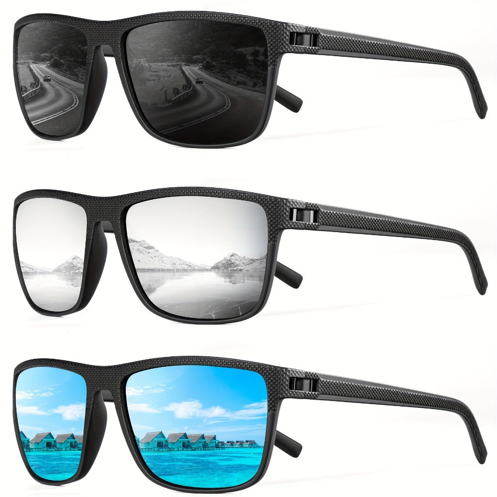 Sunglasses for Men - Polarized 3 Pack for Women Classic Square Sport Lightweight UV400 - product detail view 5