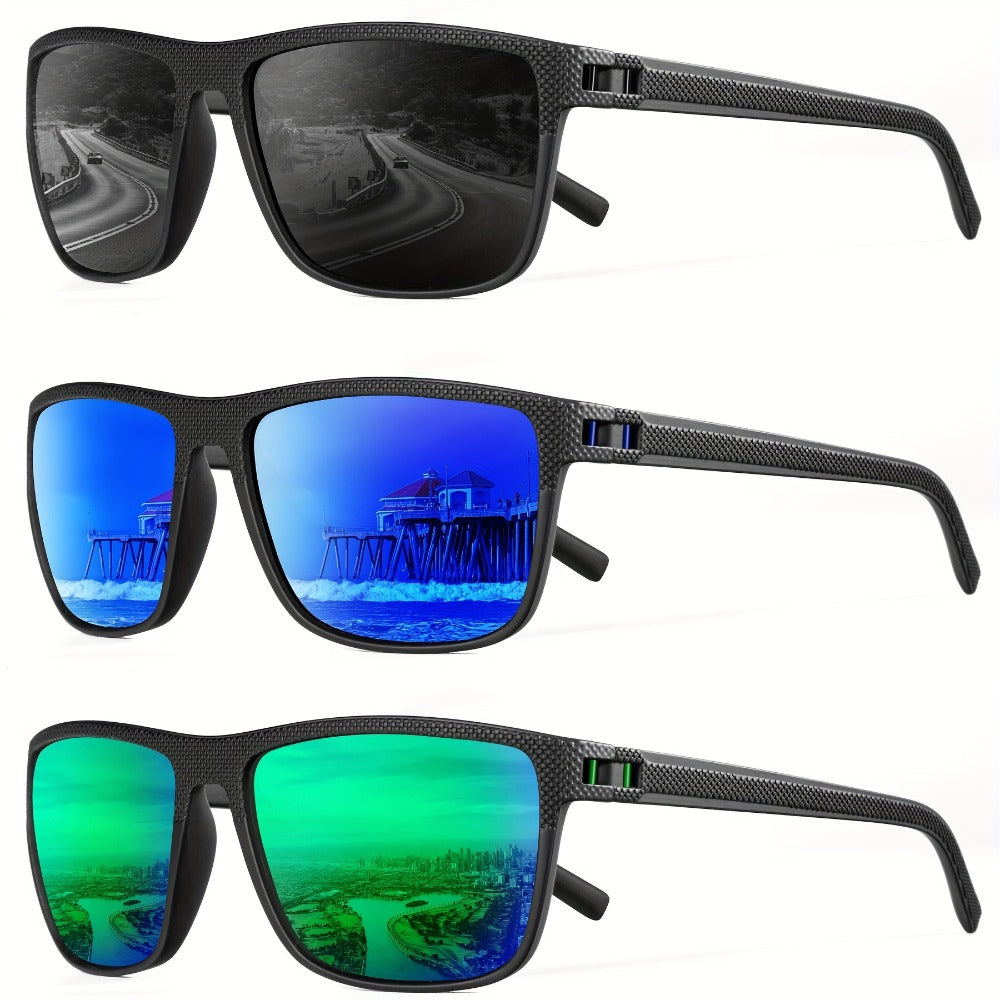 Sunglasses for Men - Polarized 3 Pack for Women Classic Square Sport Lightweight UV400 - product detail view 9