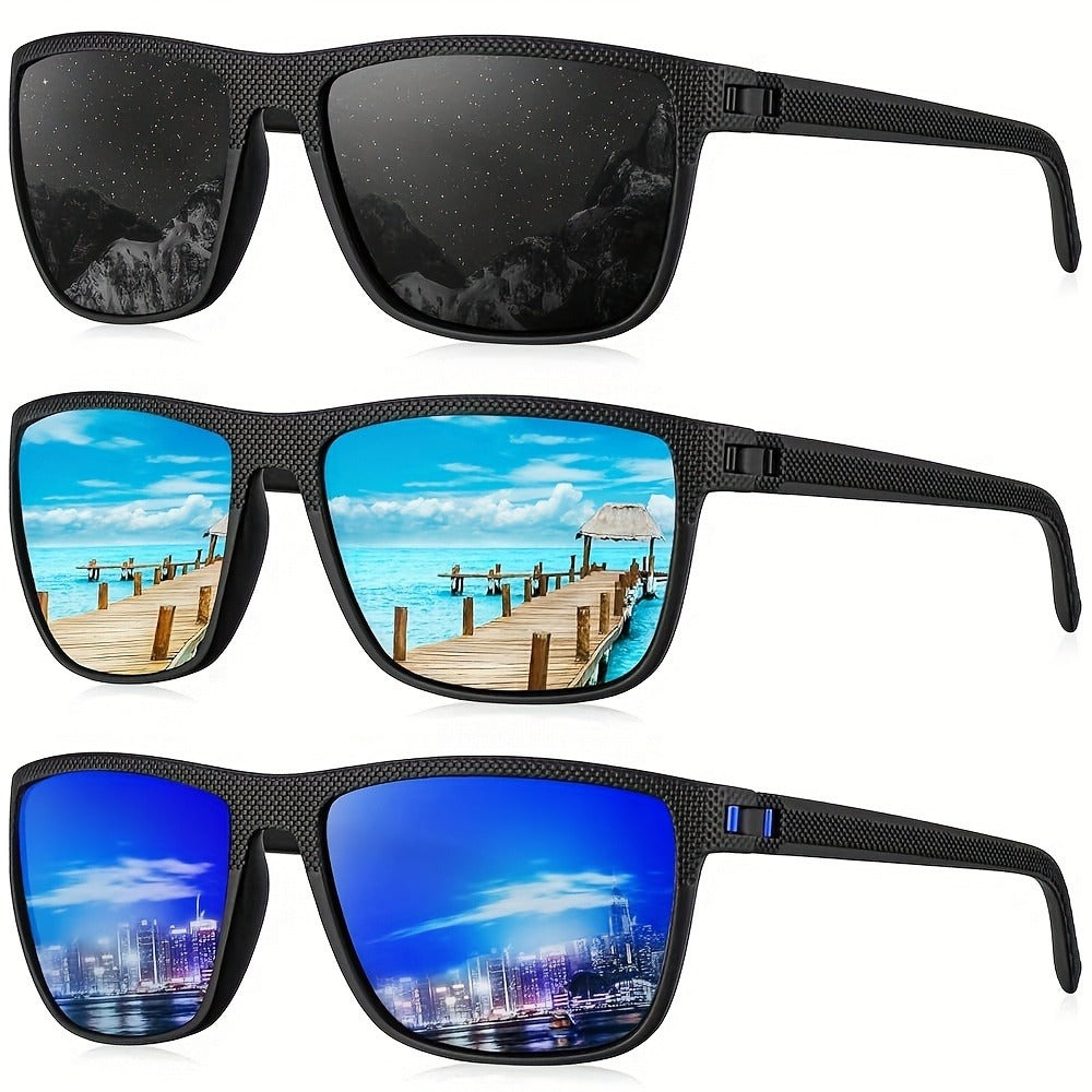 Sunglasses for Men - Polarized 3 Pack for Women Classic Square Sport Lightweight UV400 - product detail view 14