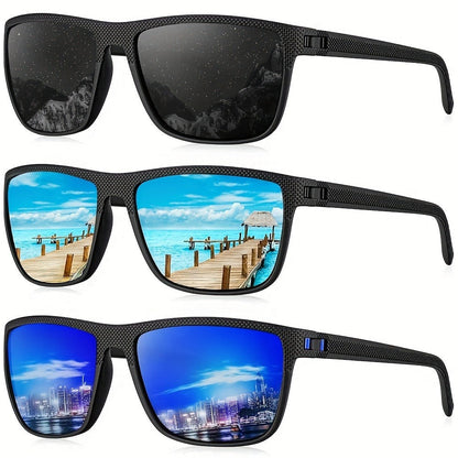 Sunglasses for Men - Polarized 3 Pack for Women Classic Square Sport Lightweight UV400 - product detail view 14