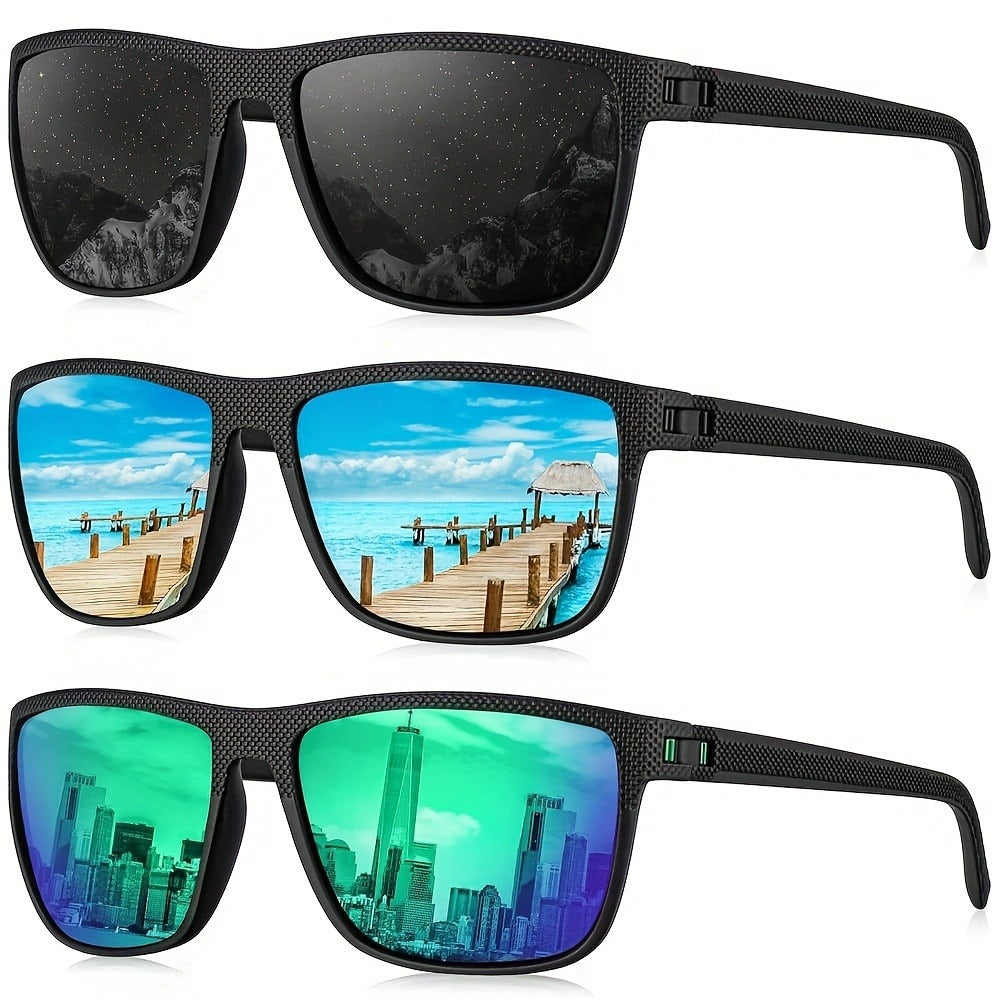 Sunglasses for Men - Polarized 3 Pack for Women Classic Square Sport Lightweight UV400 - product detail view 15