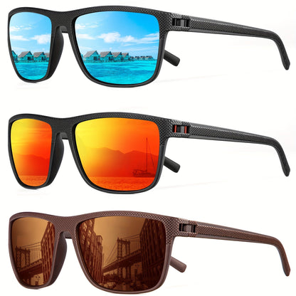 Sunglasses for Men - Polarized 3 Pack for Women Classic Square Sport Lightweight UV400 - product detail view 40